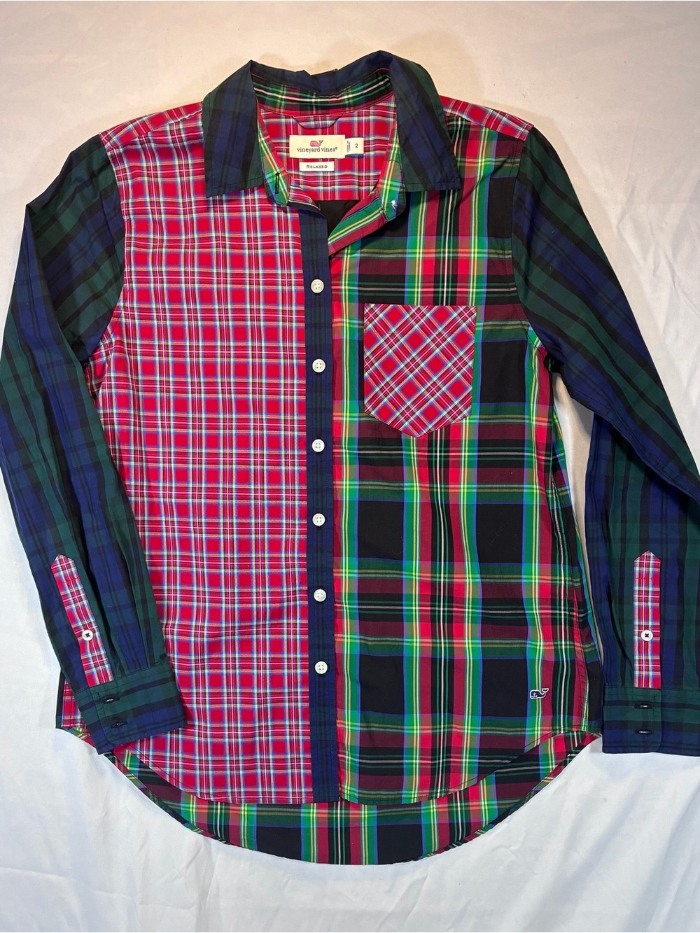 Vineyard Vines Holiday Mixed Plaid Button-Down Shirt